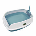 Blue High Sided Cat Litter Box with Scoop E401
