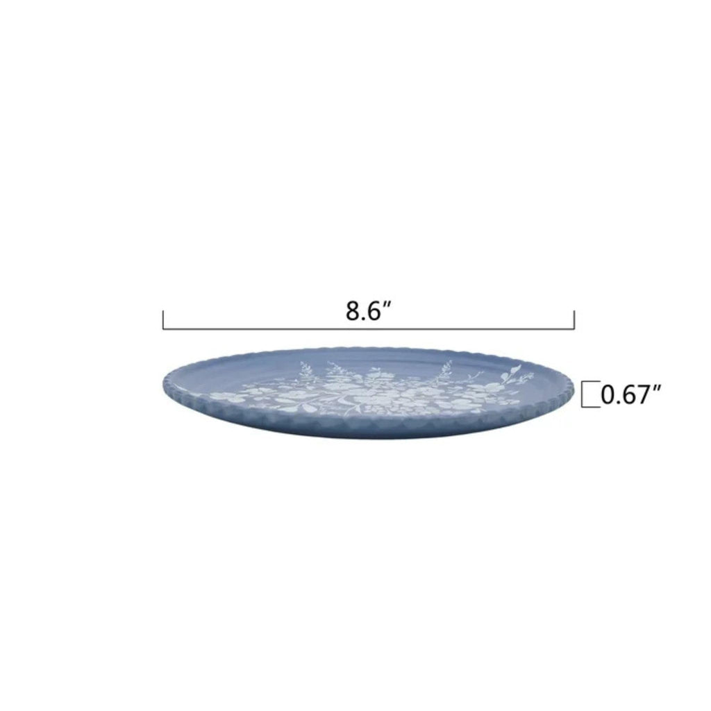 12-Piece Bamboo Melamine Dinnerware Set, Service for 4, Blue U801849