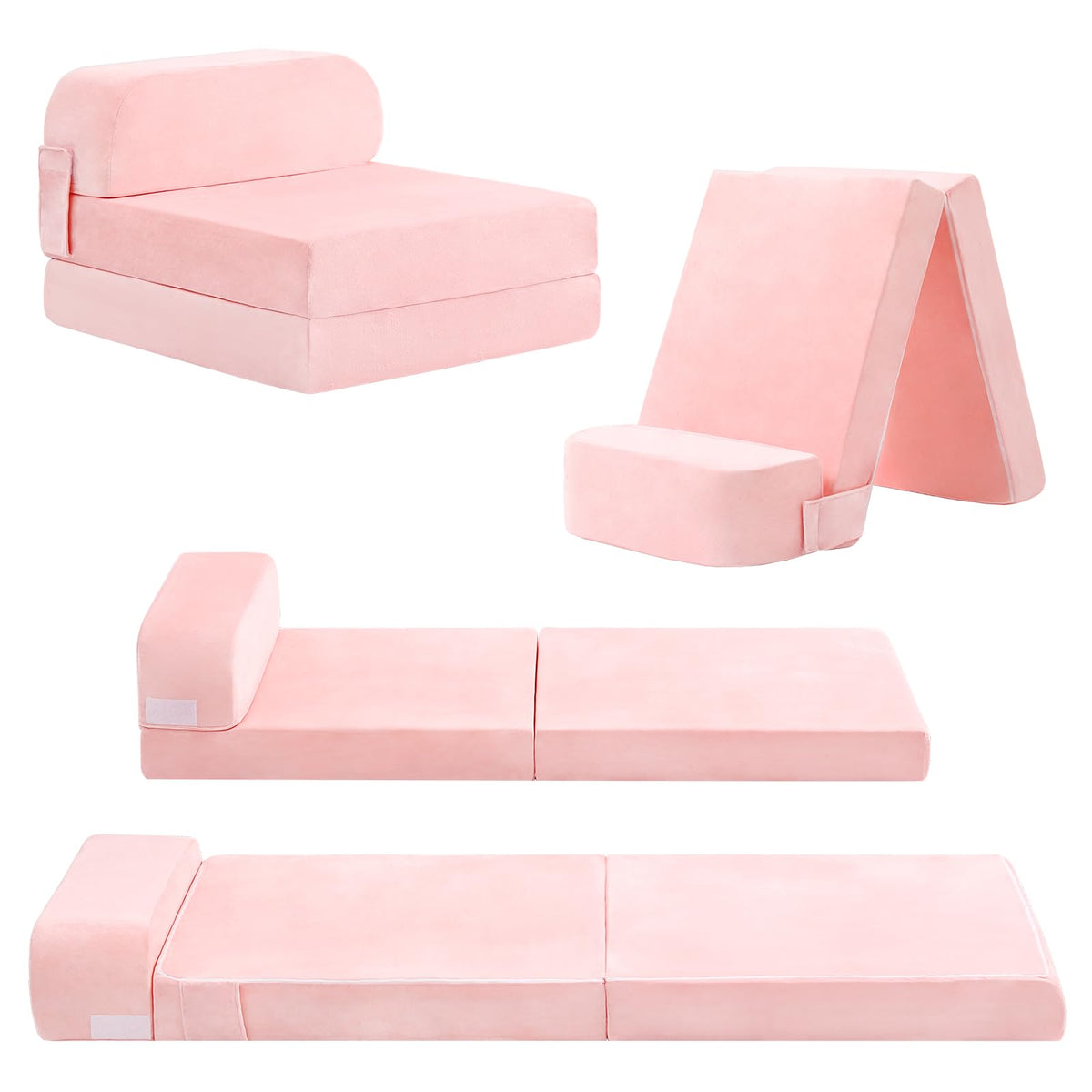 Pink Folding Sofa Bed with Removable Cover H12336