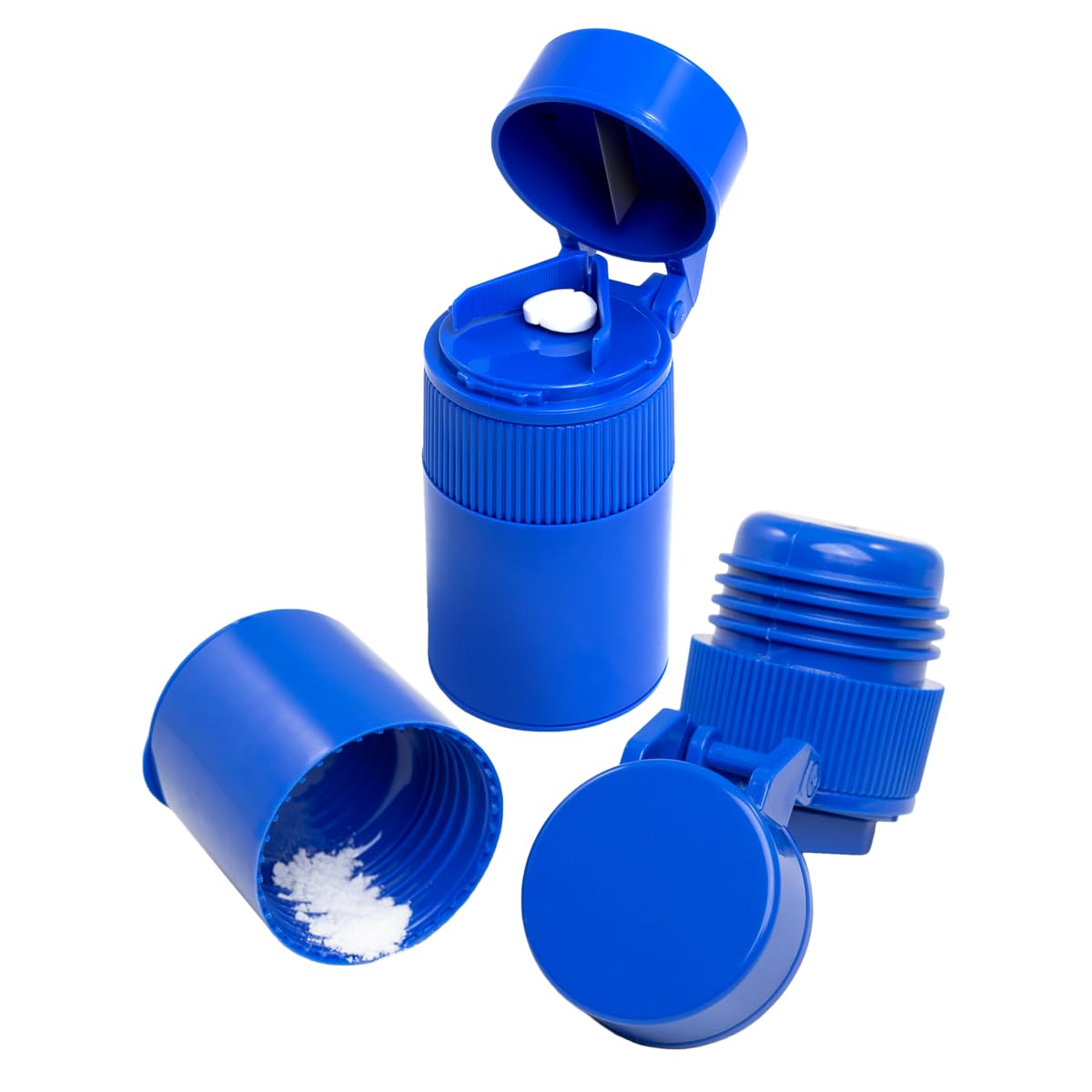 3 Compartment Pill Crusher, Cutter & Grinder with Drinking Cup, Blue W538