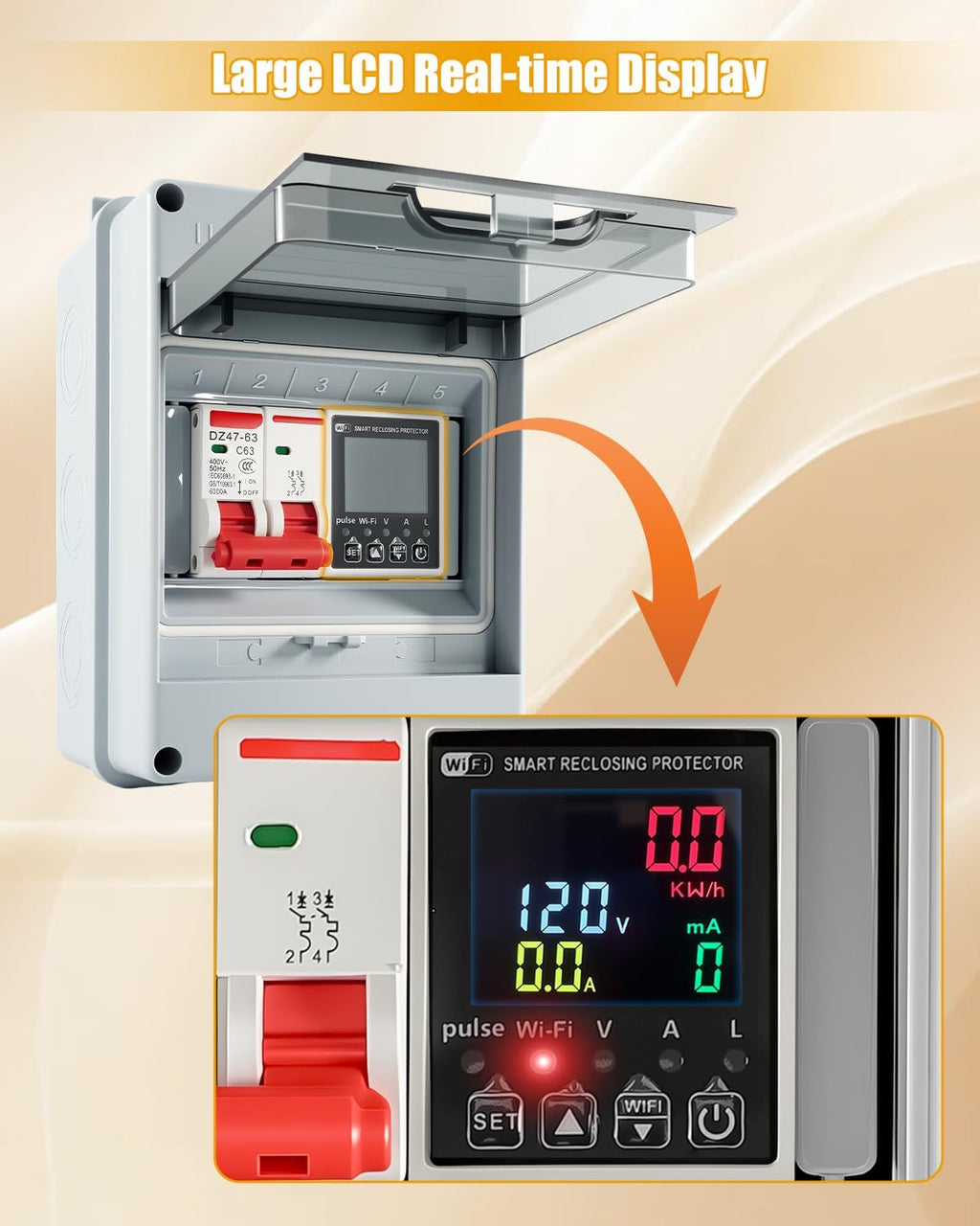 63A Power Consumption Monitoring Circuit Breaker V208
