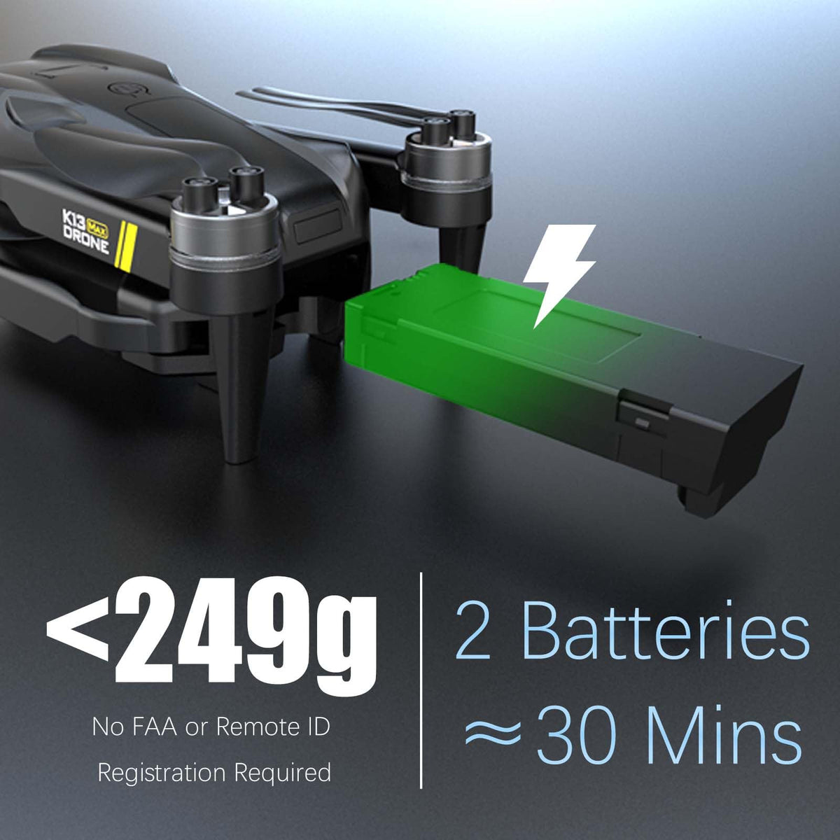 Brushless Drone with Camera, 2 Batteries Z414