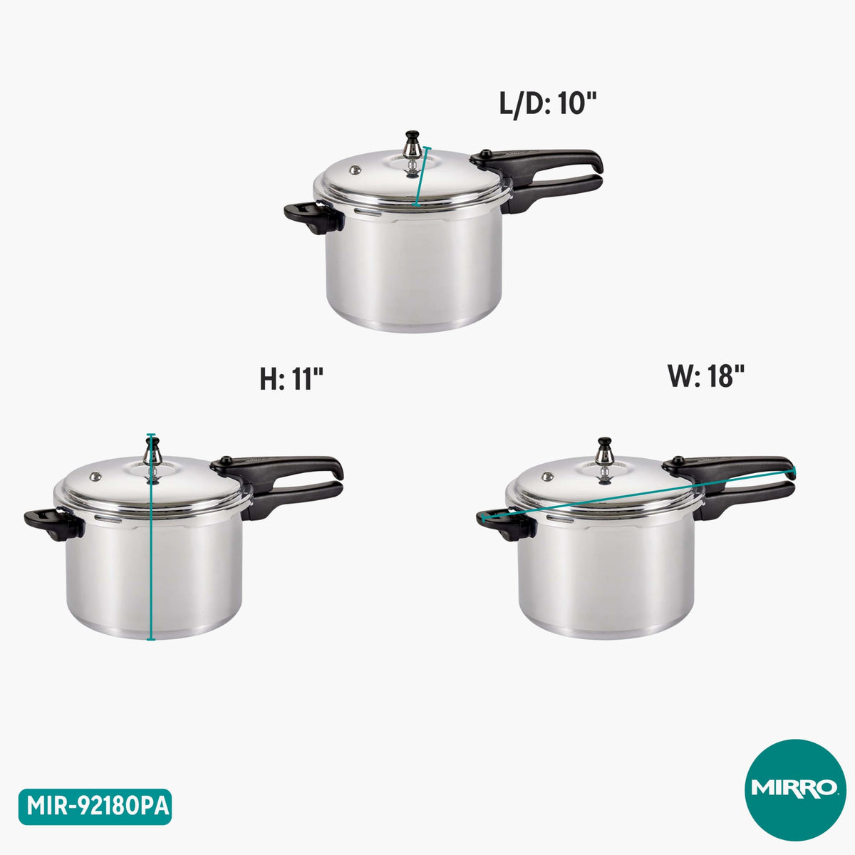 Polished Aluminum 8-Quart Pressure Cooker D4776