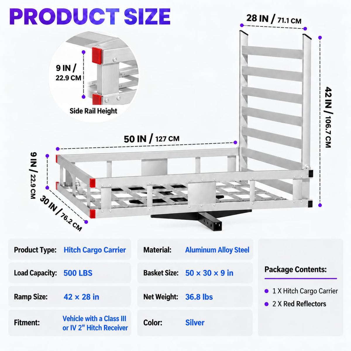 Heavy-Duty Aluminum Hitch Cargo Carrier Q910633
