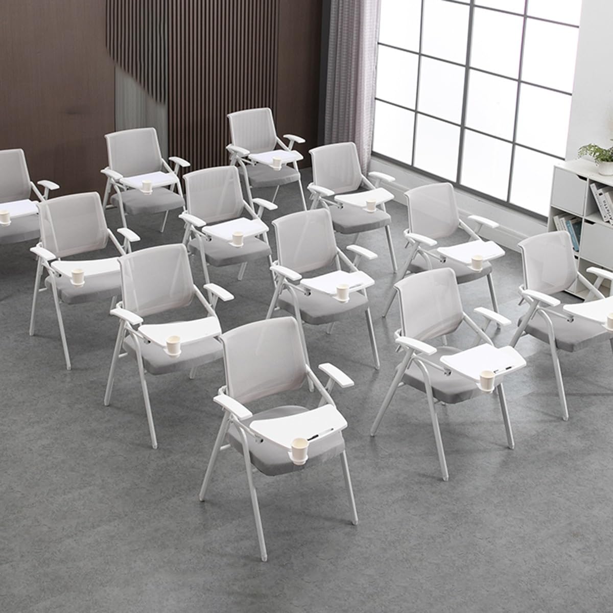 Orange Mesh Folding Office Chair with Writing Board P81162