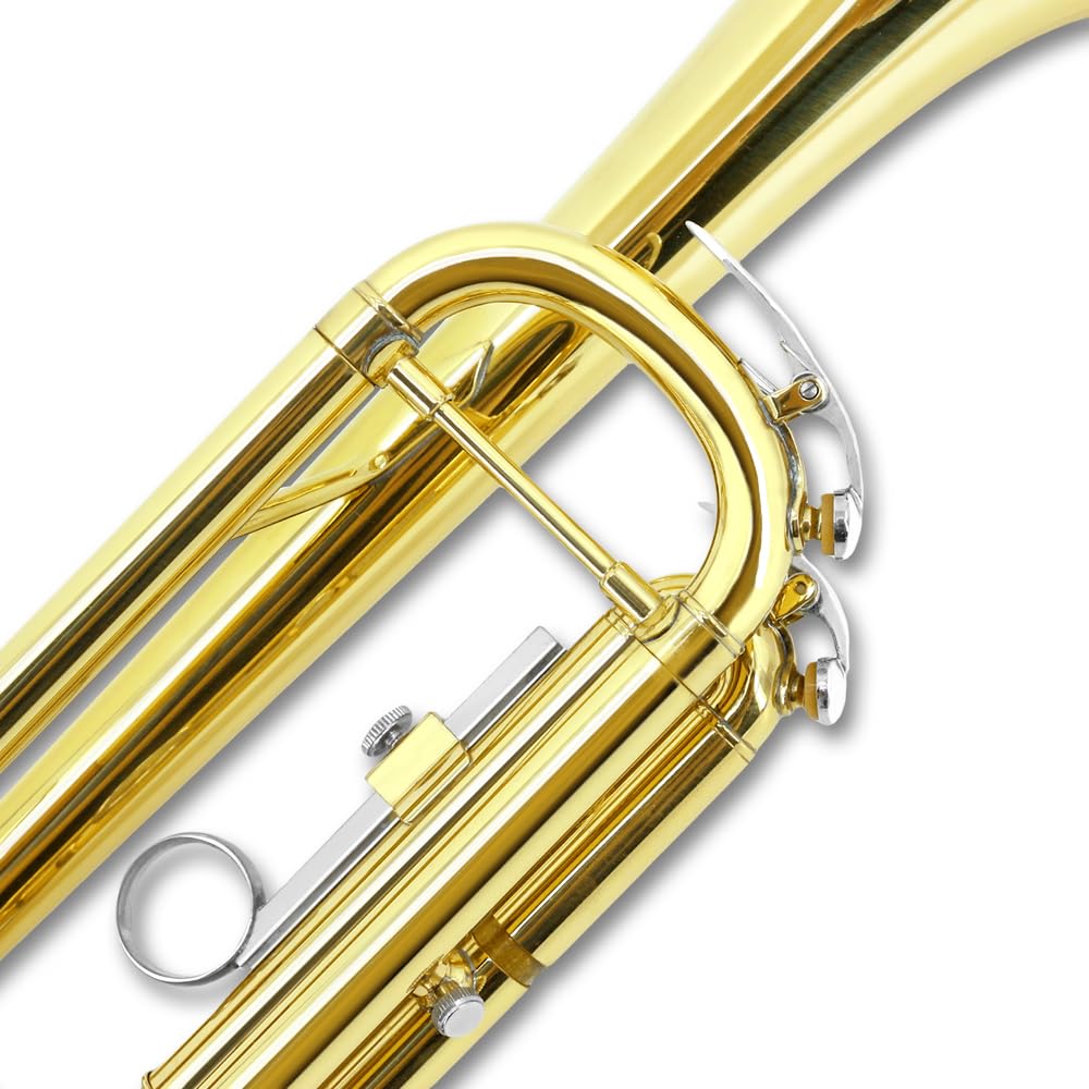 Standard Trumpet Set with Carrying Hard Case, 7C Mouthpiece, Cleaning Cloth and Gloves G989