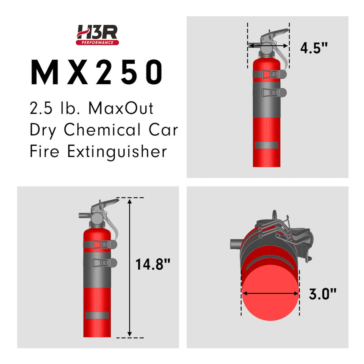 2.5 lbs Black Refillable Dry Chemical Fire Extinguisher C7248