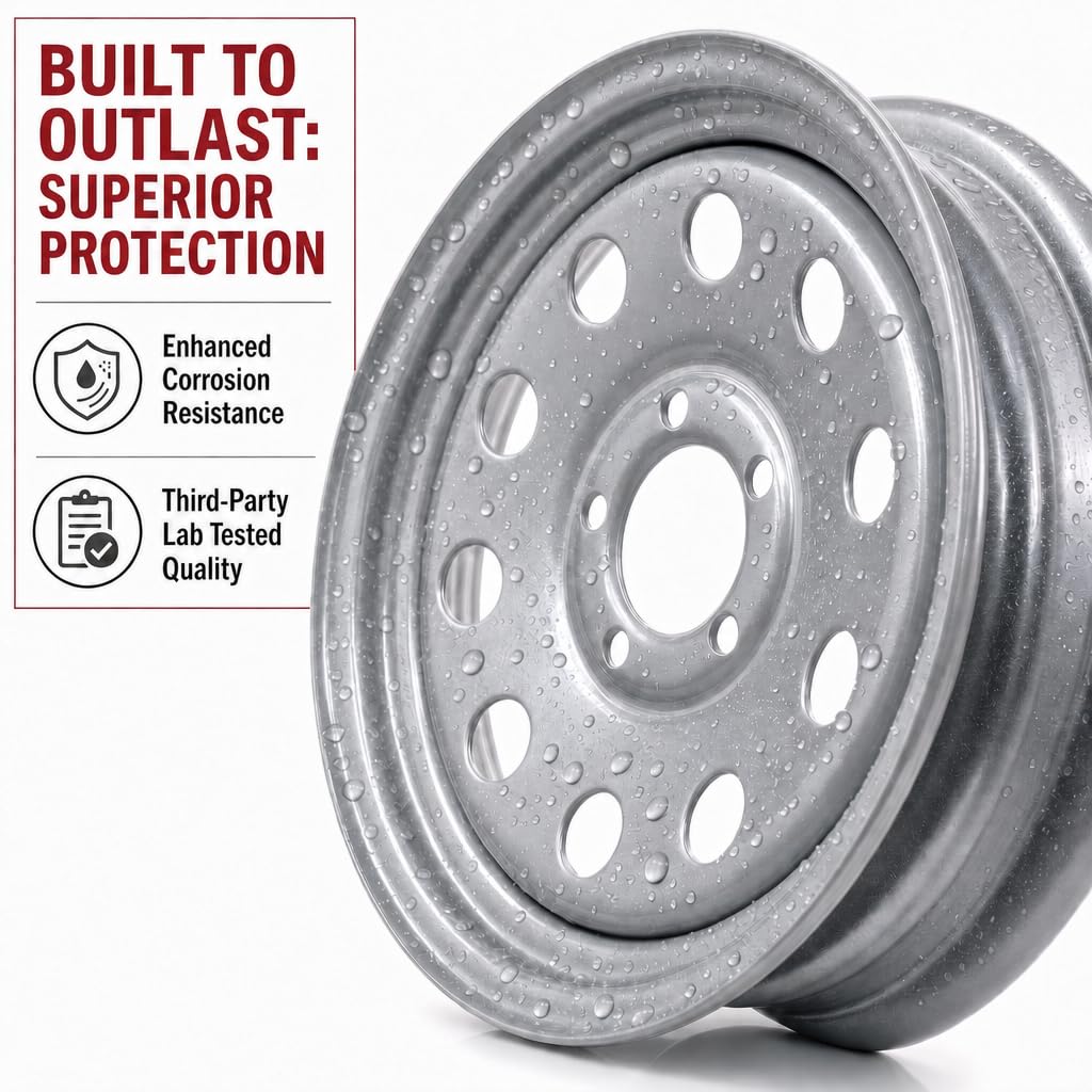 15 Inch 5 Lug Silver Trailer Wheel Q86295