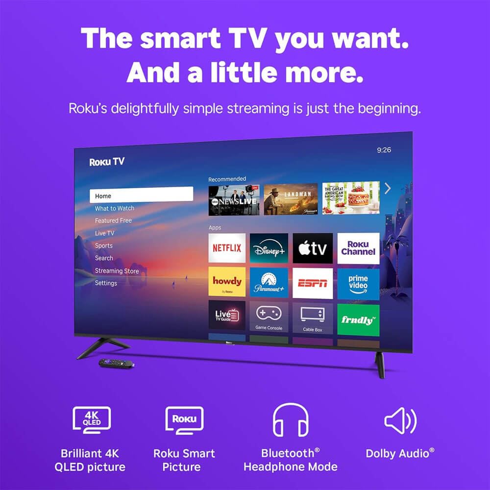 65" 4K QLED Smart TV with HDMI Cable D22939