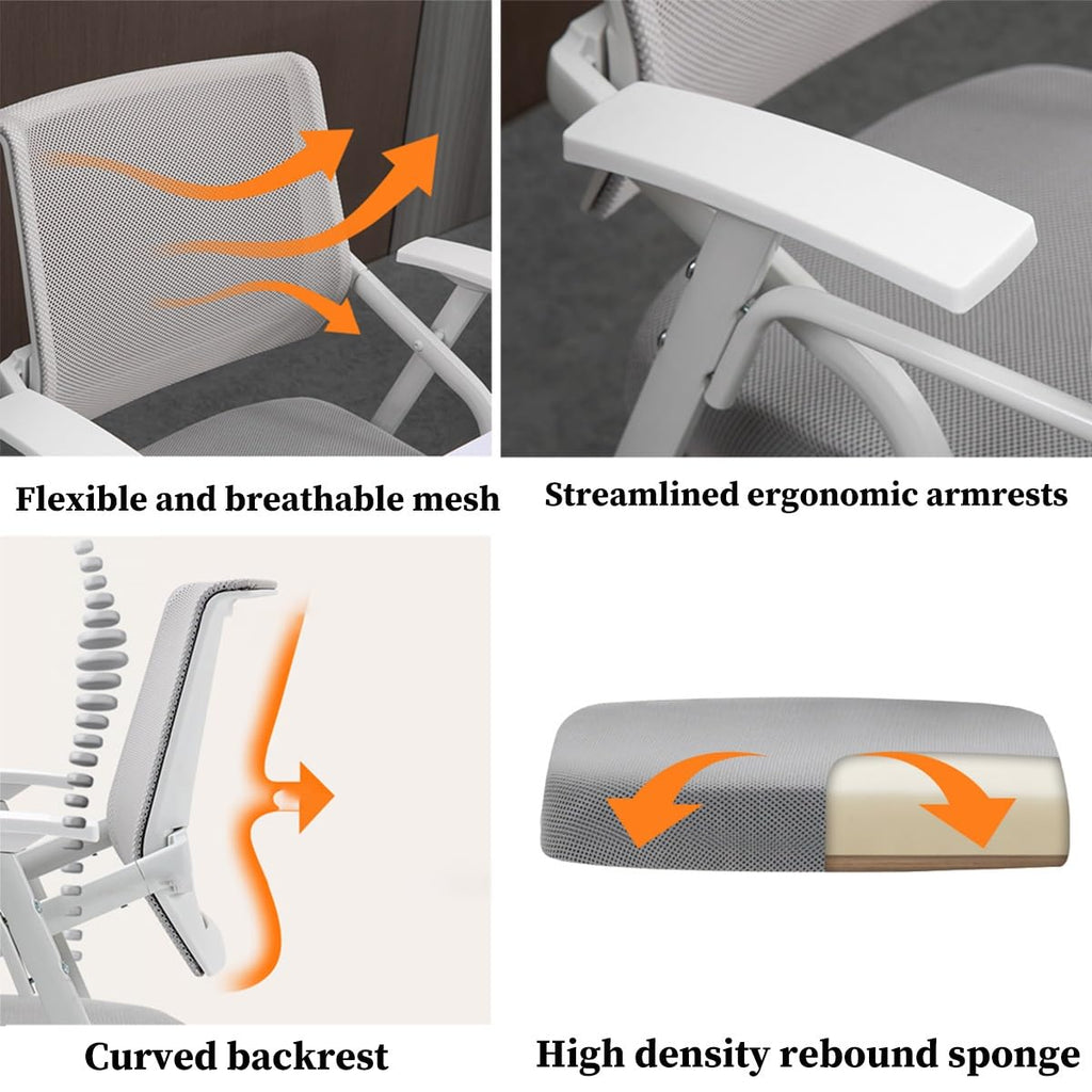 Orange Mesh Folding Office Chair with Writing Board P81162