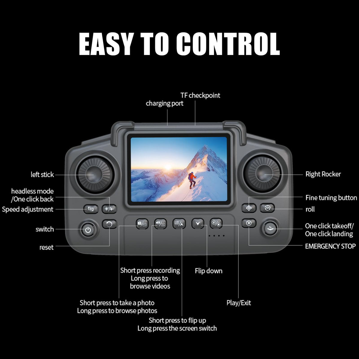 Brushless Drone with Camera, 2 Batteries Z414