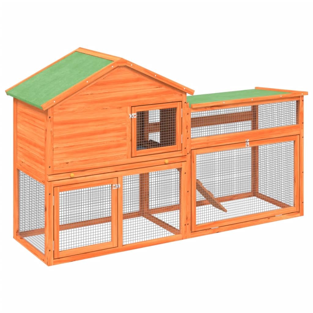 2-Tier Wooden Rabbit Hutch Small Animal Cage J994