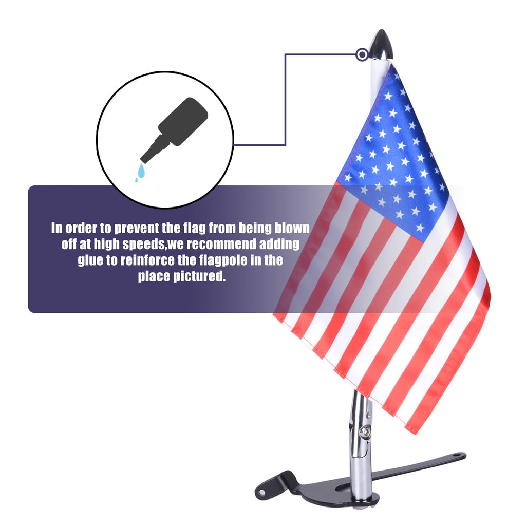 2 Pack Stainless Steel Flag Pole Mount Kit with 6pcs Flags D461