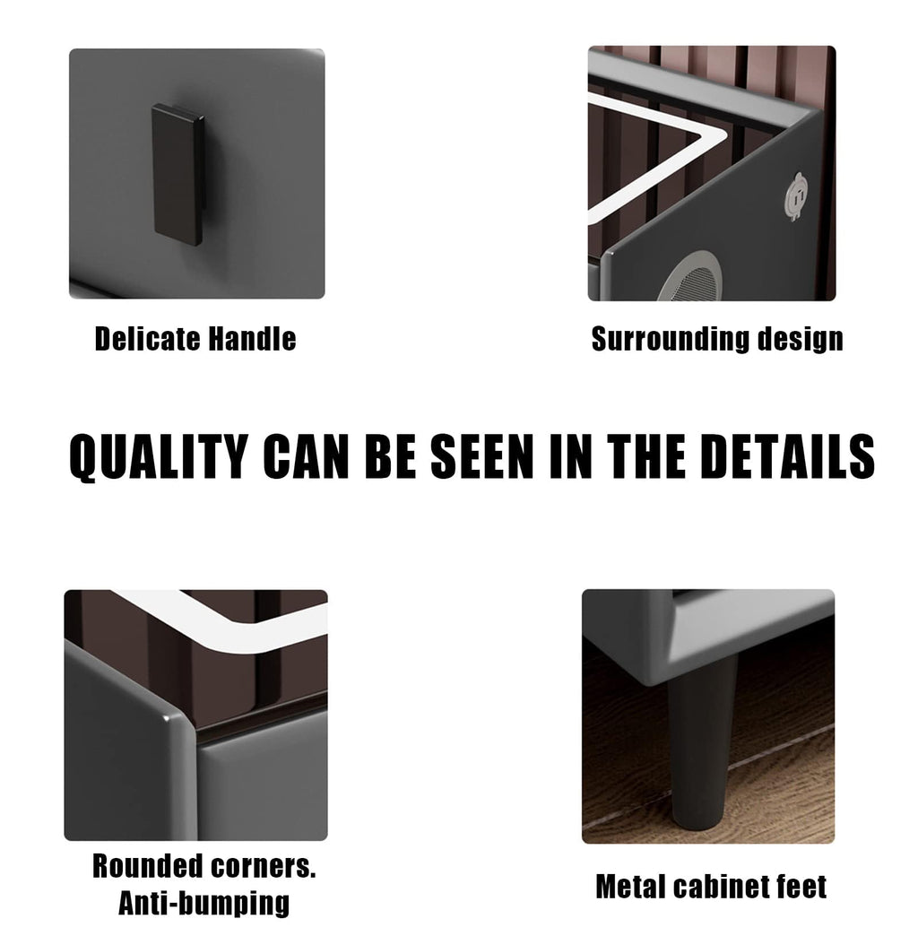Gray 3 Drawer Smart Bedside Table A646102