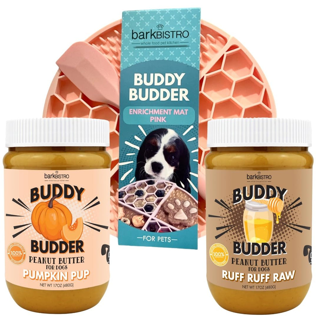 100% All Natural Peanut Butter Dog Treats Set of 2 17oz Jars with Lickmat C143