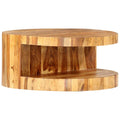 Solid Sheesham Wood Round Coffee Table 25.6 in Diameter Polished Finish V490