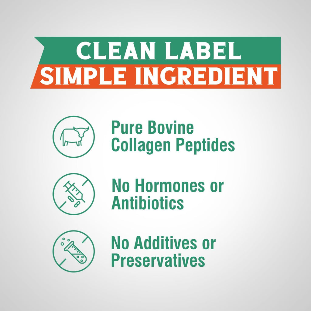Bovine Collagen Peptides Powder, Hydrolyzed Type I & III, Unflavored, 16oz A66339