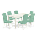 7 Piece Dining Table Set with 6 Faux Leather Chairs W183042