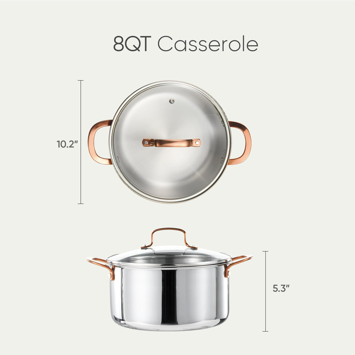 8 Qt Tri-Ply Stainless Steel Stockpot with Lid Z810553