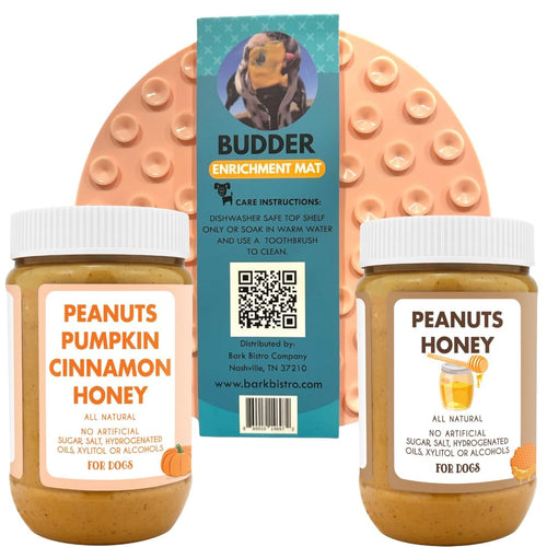 100% All Natural Peanut Butter Dog Treats Set of 2 17oz Jars with Lickmat C143