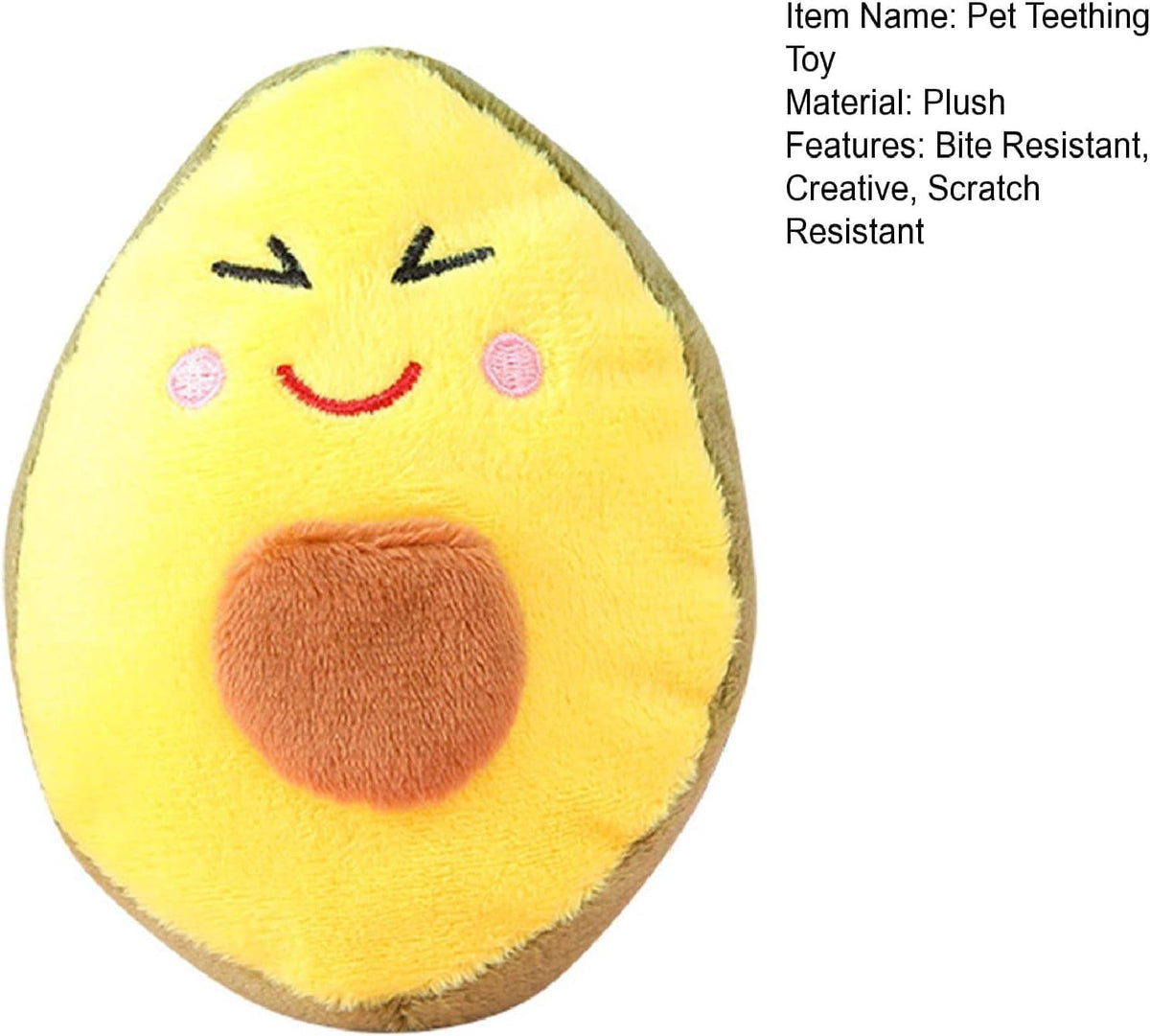 Yellow Soft Plush Avocado Dog Chew Toy F364