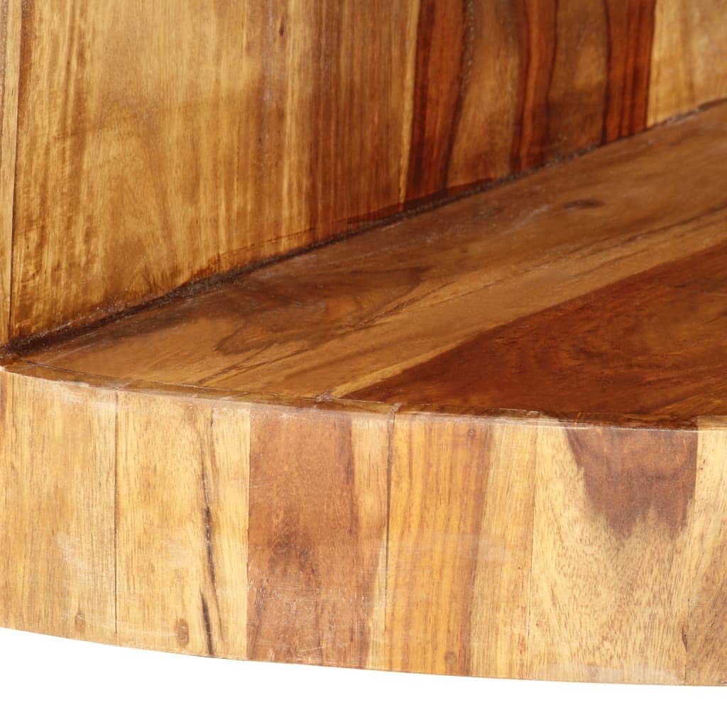 Solid Sheesham Wood Round Coffee Table 25.6 in Diameter Polished Finish V490