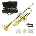 Standard Trumpet Set with Carrying Hard Case, 7C Mouthpiece, Cleaning Cloth and Gloves G989