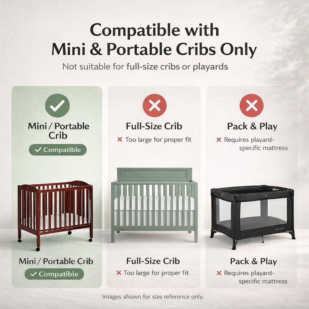 2-in-1 Breathable Dual-Sided Portable Mini Crib Mattress T332