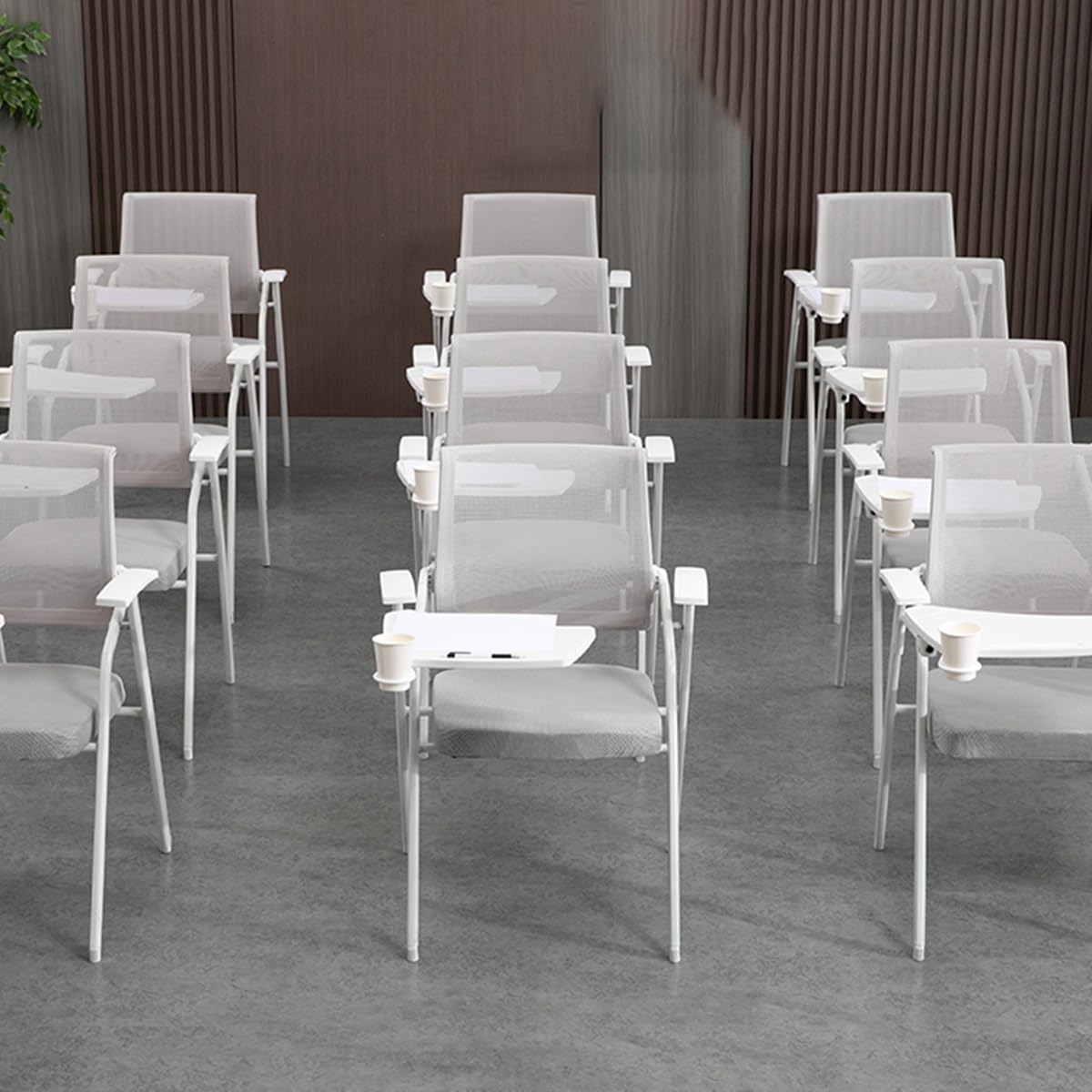 Orange Mesh Folding Office Chair with Writing Board P81162