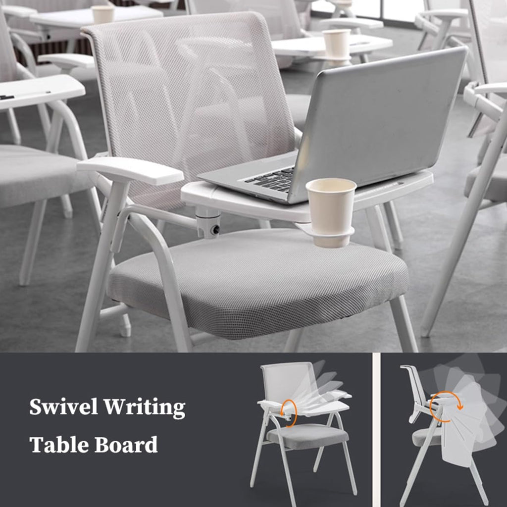 Orange Mesh Folding Office Chair with Writing Board P81162