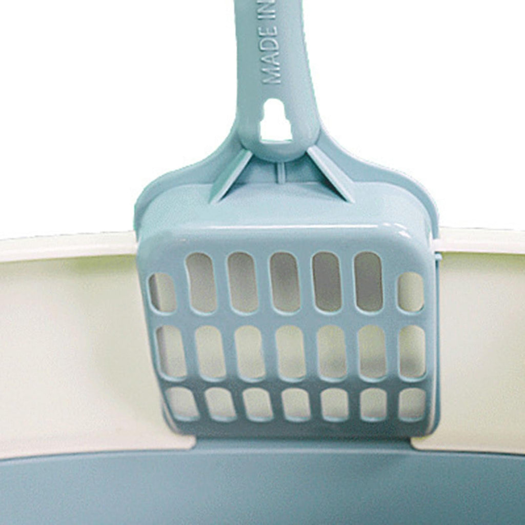 Blue High Sided Cat Litter Box with Scoop E401