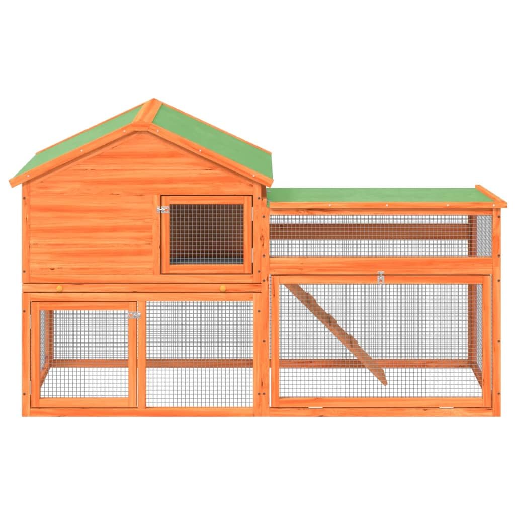 2-Tier Wooden Rabbit Hutch Small Animal Cage J994