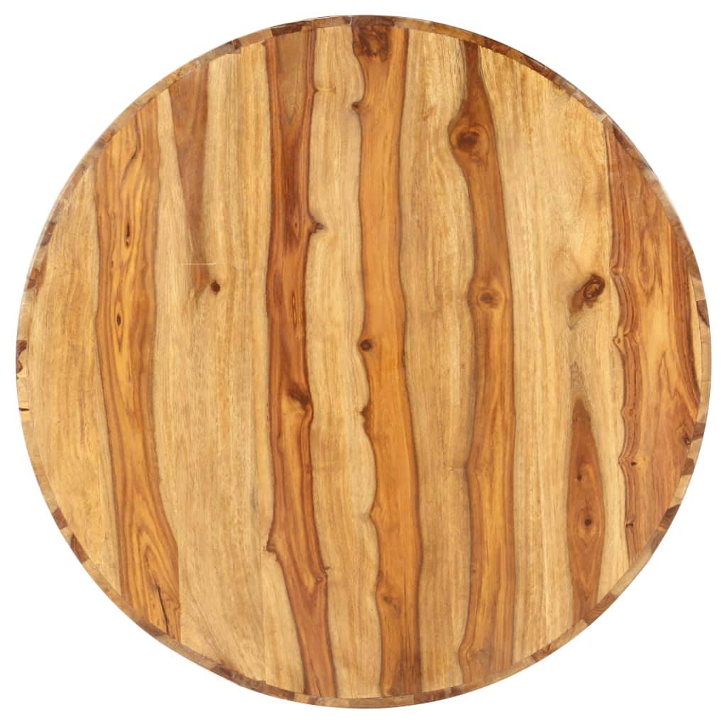 Solid Sheesham Wood Round Coffee Table 25.6 in Diameter Polished Finish V490
