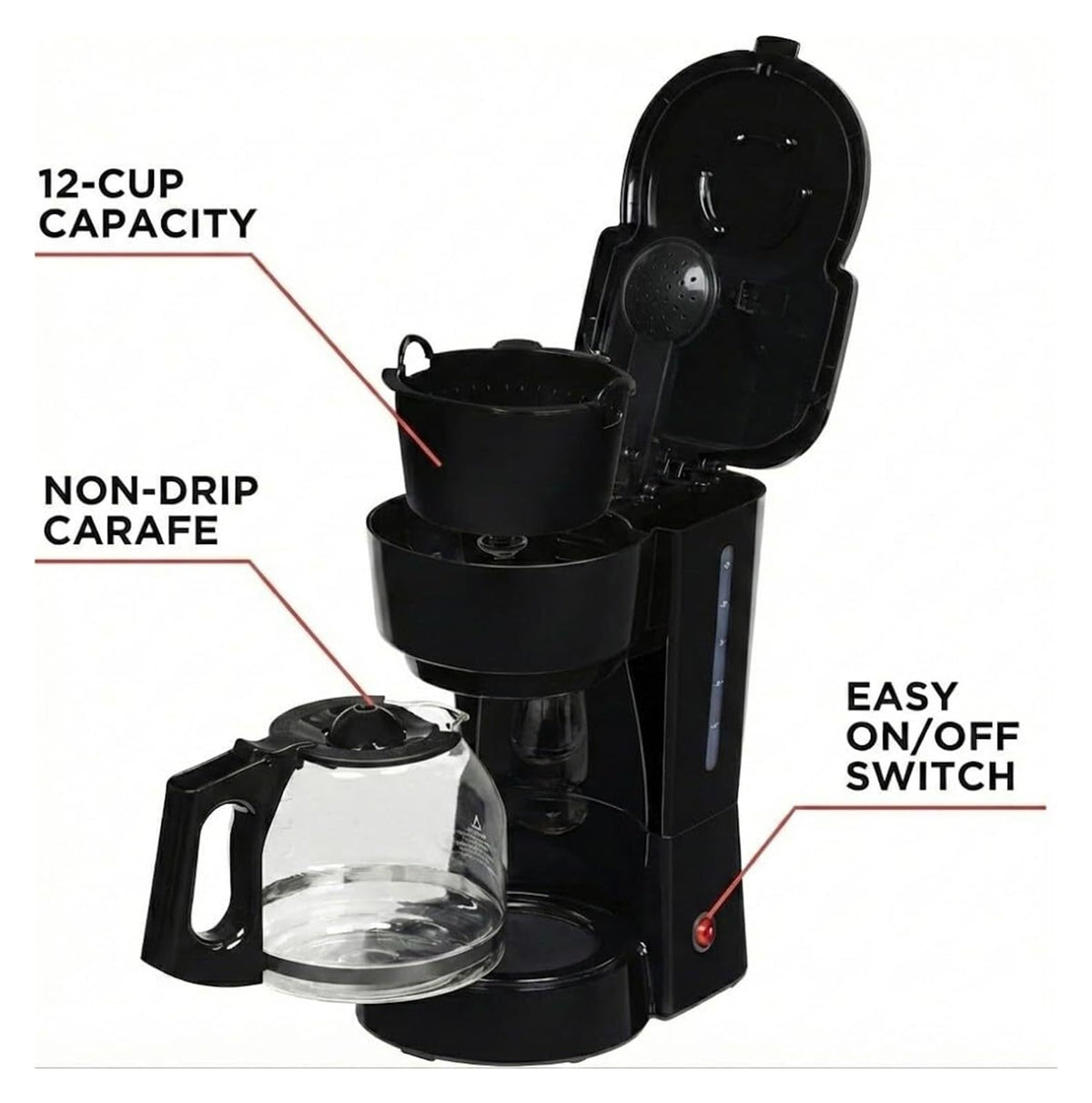 12-Cup Coffee Maker with Reusable Filter E23818