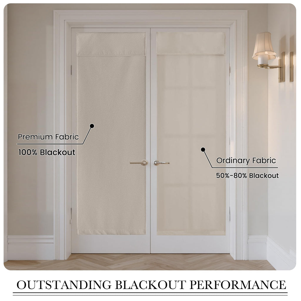 100% Blackout Linen French Door Curtain S661