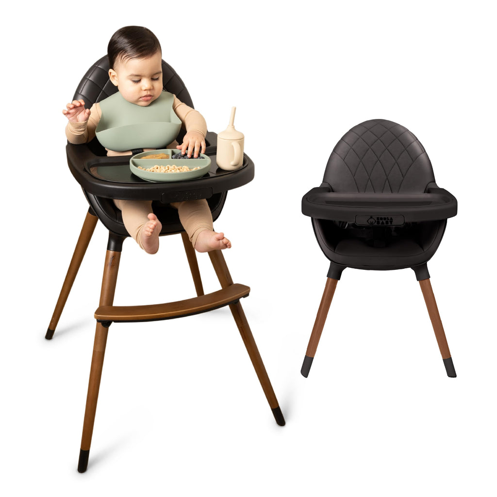 Convertible Wooden High Chair with Adjustable Height Q89376