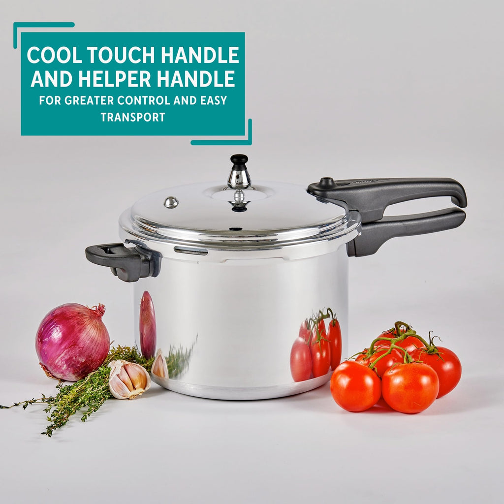 Polished Aluminum 8-Quart Pressure Cooker D4776