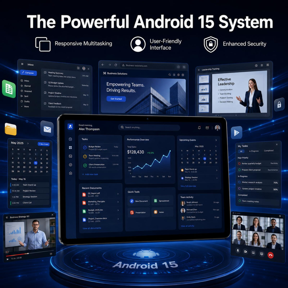 Android 15 Tablet, Octa-core 12GB RAM + 64GB + 64GB Card U370690