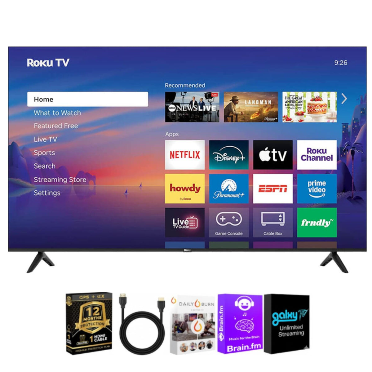 65" 4K QLED Smart TV with HDMI Cable D22939