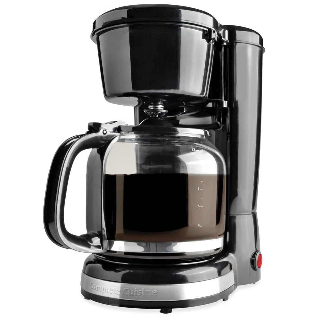 12-Cup Stainless-Steel Coffee Maker with Glass Carafe W555