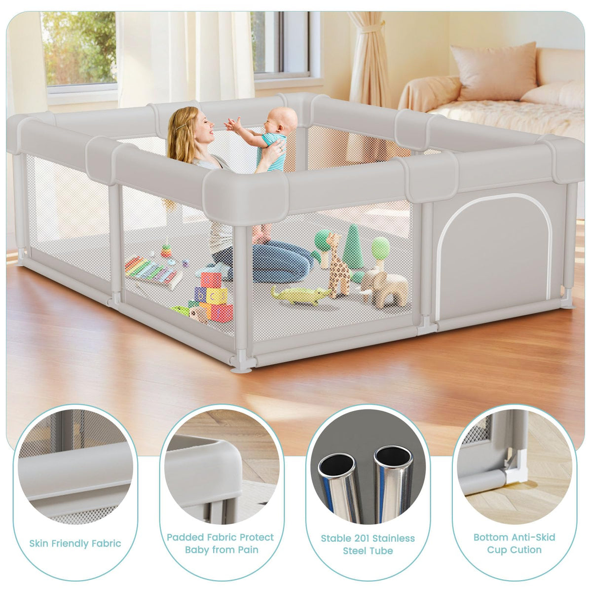 Baby Playpen with Gate N9997