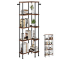 L-Shaped 5-Tier Rustic Brown Bookshelf R41286