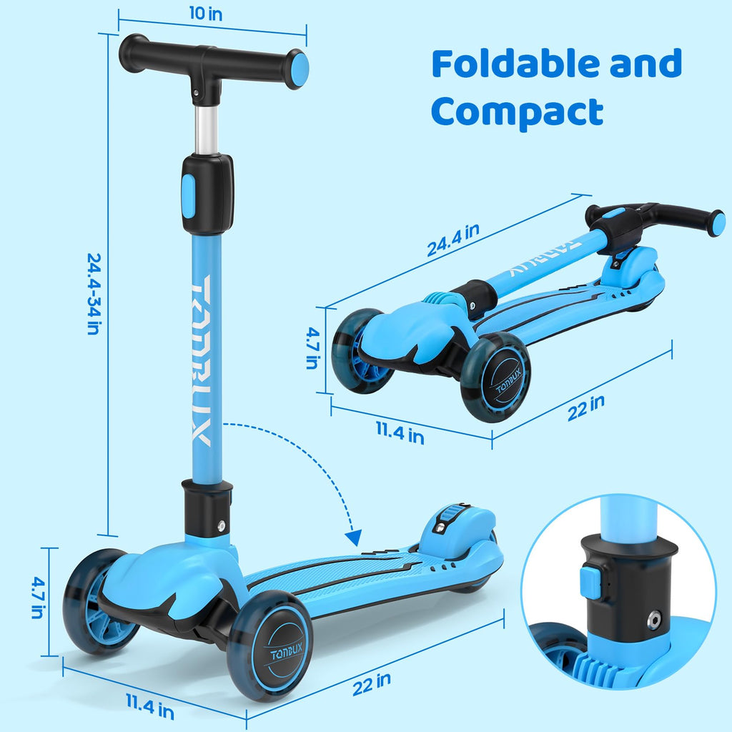 Light Up 3 Wheel Folding Kids Scooter with Adjustable Height Z66745