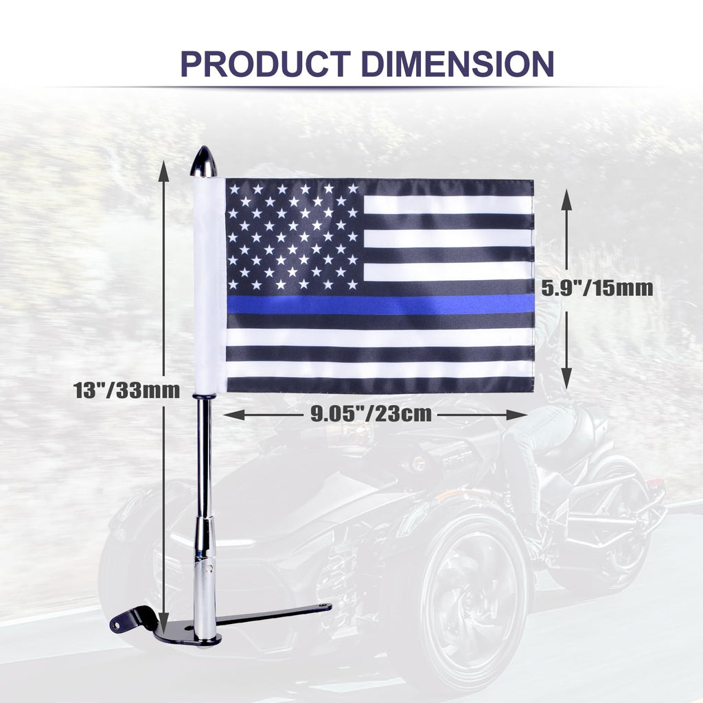 2 Pack Stainless Steel Flag Pole Mount Kit with 6pcs Flags D461