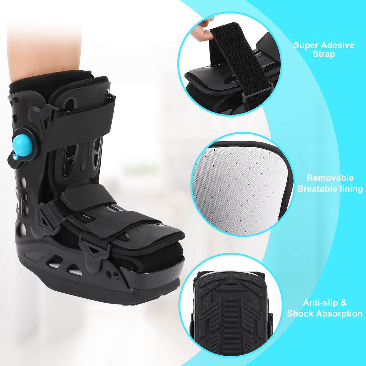 Inflatable Walker Fracture Boot Medical Short Air Cam Walker Brace Small R5043