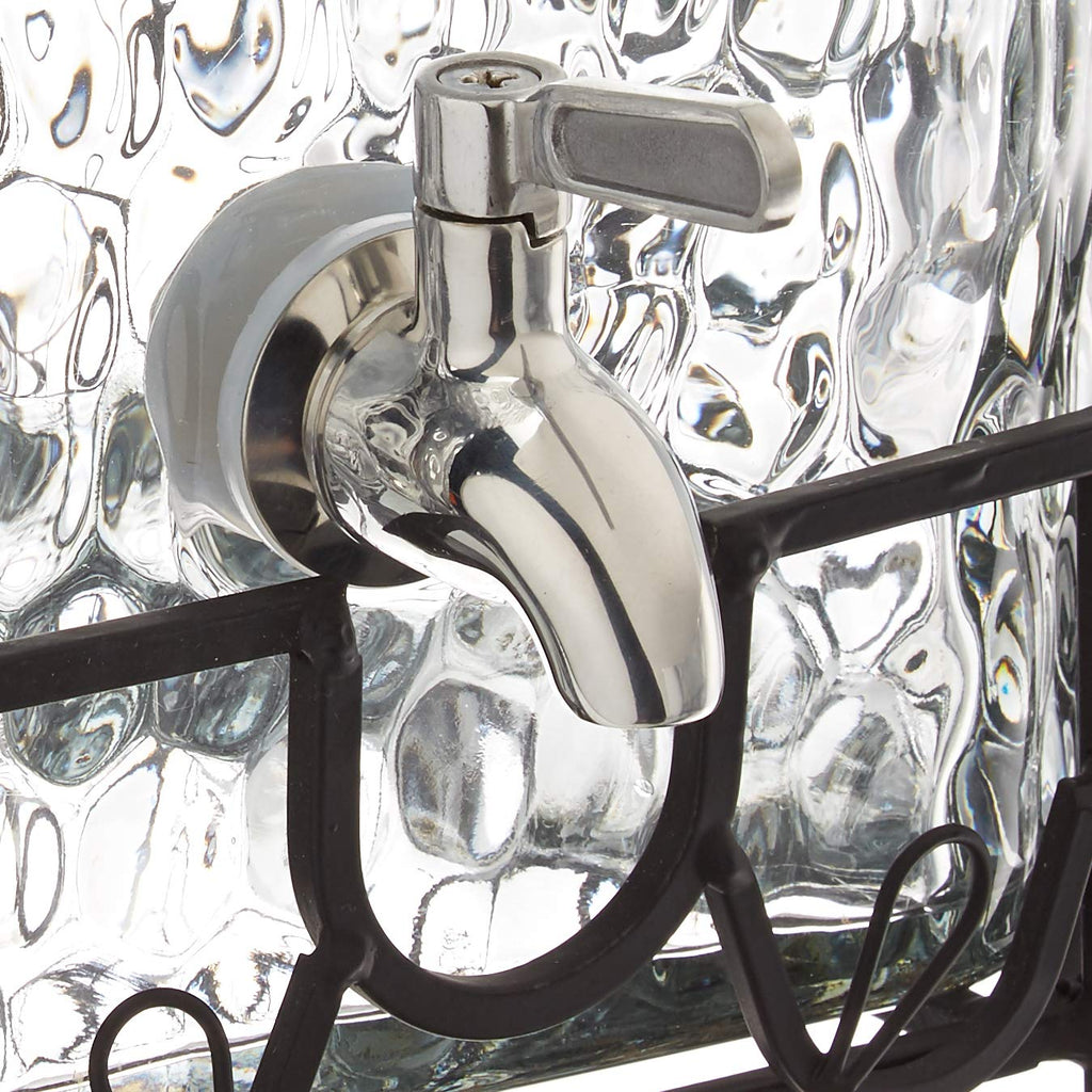 2.5 Gallon Glass Beverage Dispenser with Stainless Steel Spigot H86405
