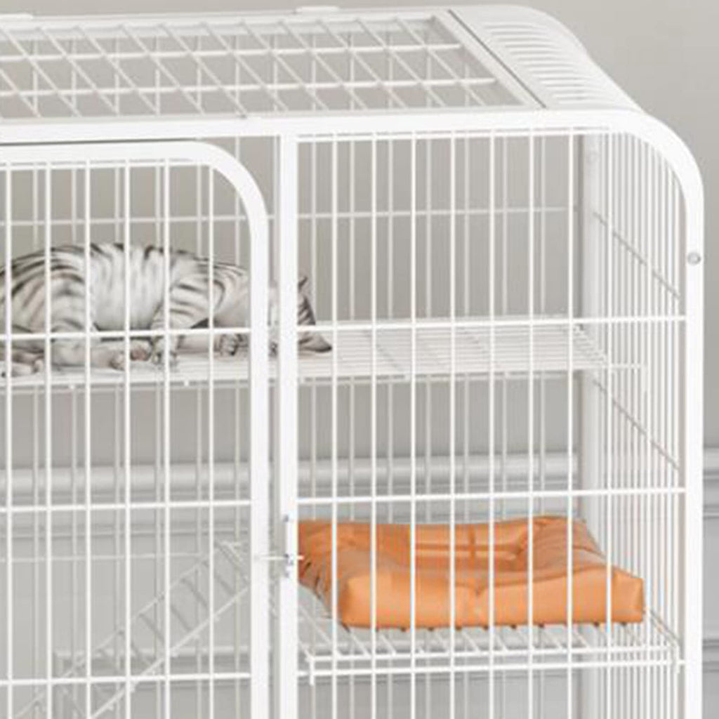 3-Tier Metal Wire Cat Cage with Hammock and Casters Z955819