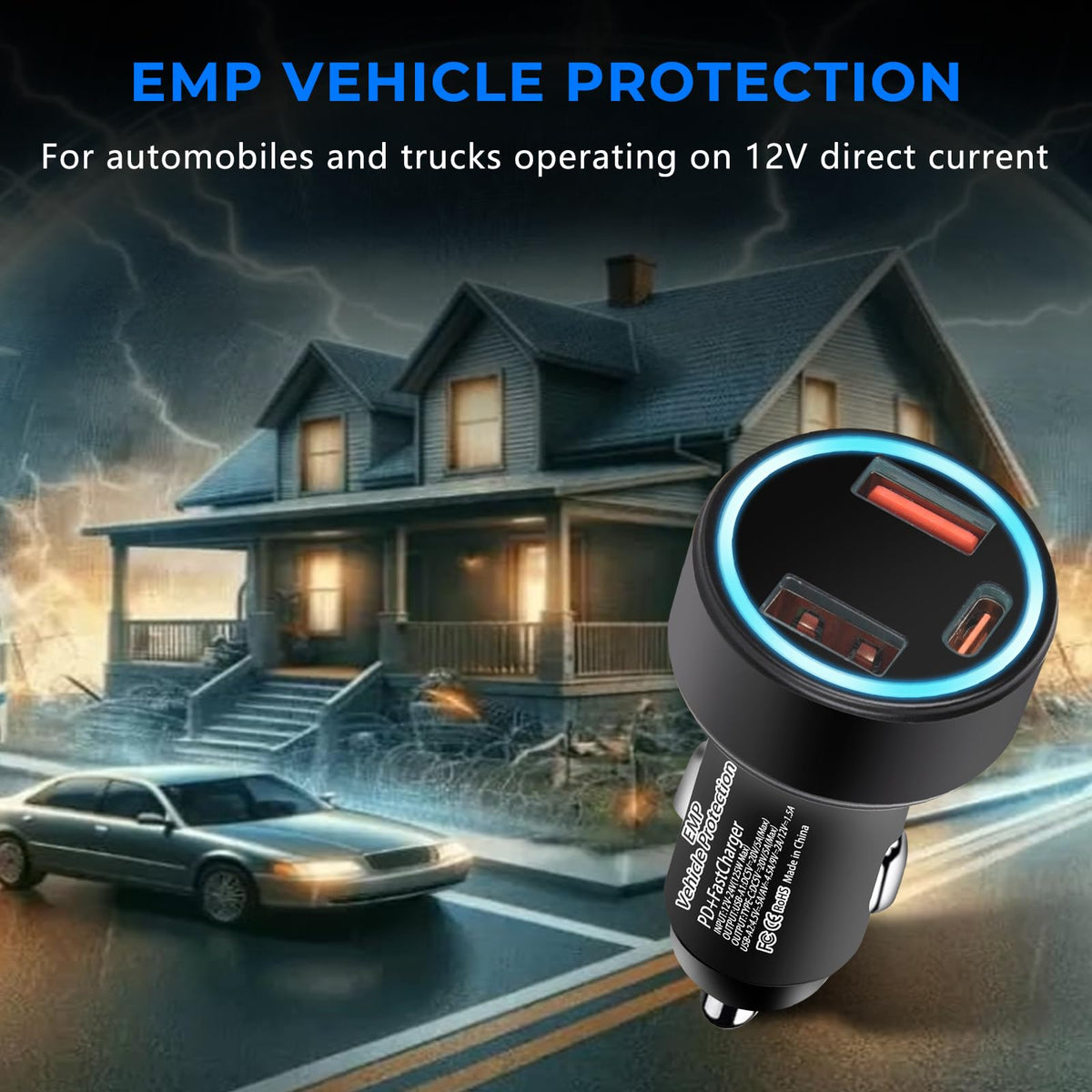 Vehicle Protection with USB Sockets for 12-Volt DC E29237