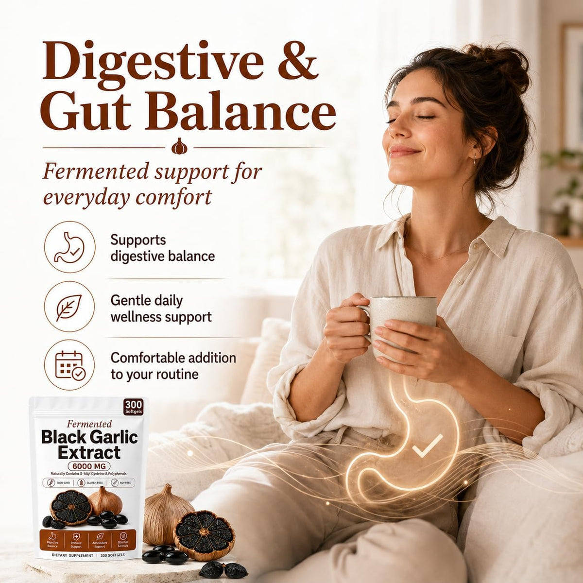 Black Garlic Extract Capsules 300 Softgels A34831