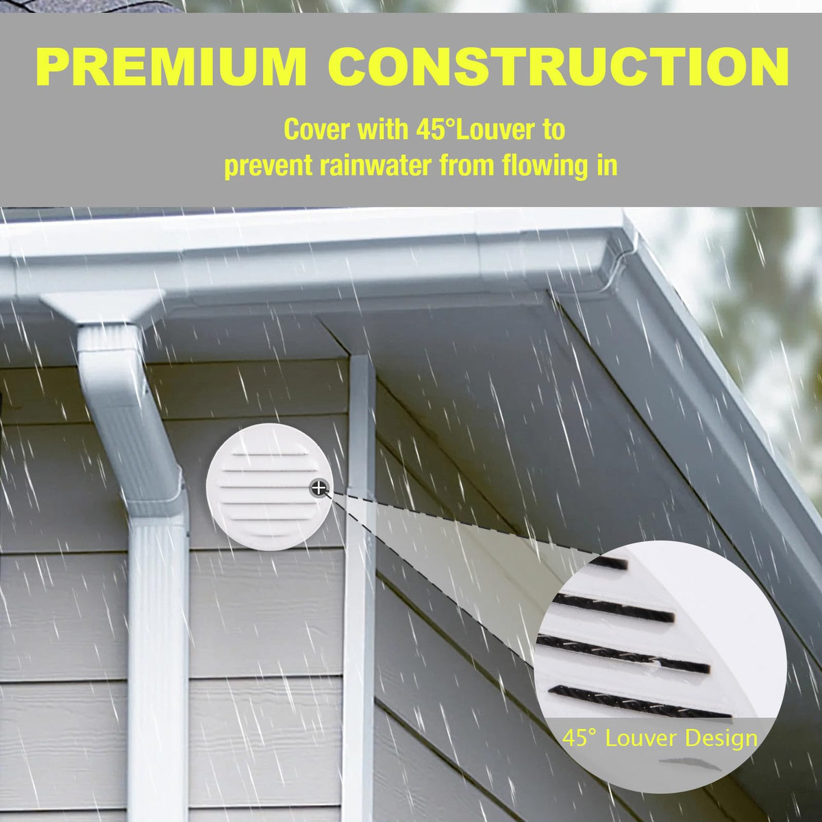Round Aluminum Louver with Debris Screen, 2 Inches, White, 6-Pack A306